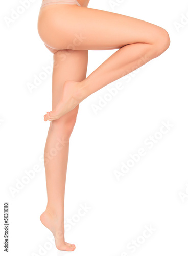 Perfect female legs, isolated on white background