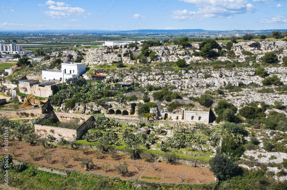 Panoramic view of Massafra. Puglia. Italy.