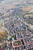 aerial view of Pinczow town in Poland