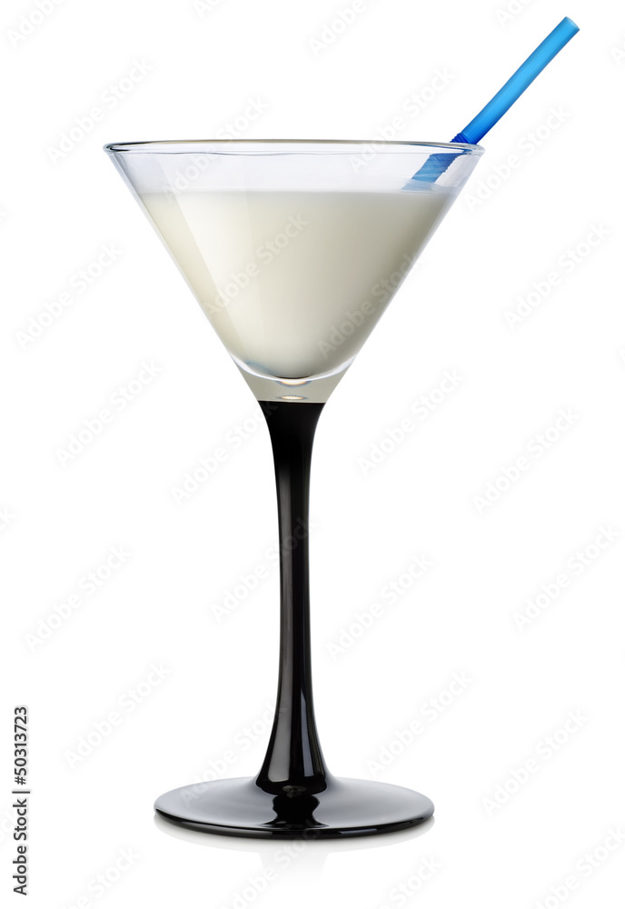 Milk cocktail in a high glass
