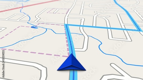 GPS Turn by Turn Navigation Screen of Simulated Travel photo