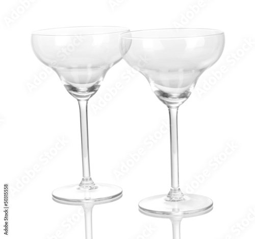 Cocktail glasses isolated on white