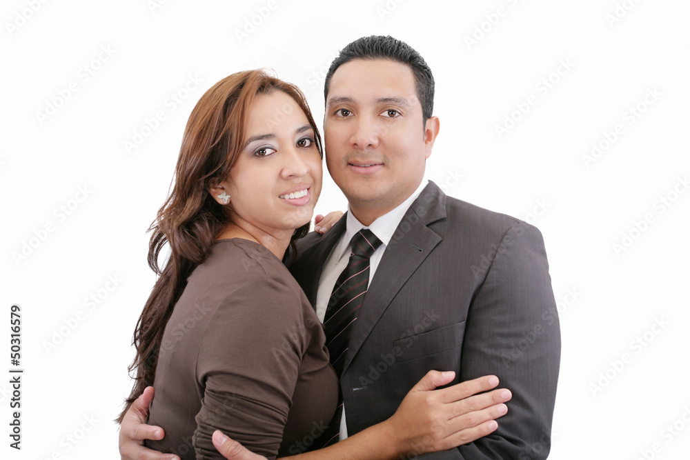 Happy smiling couple in love. Over white background. Happy smiling couple in love. Over white background.