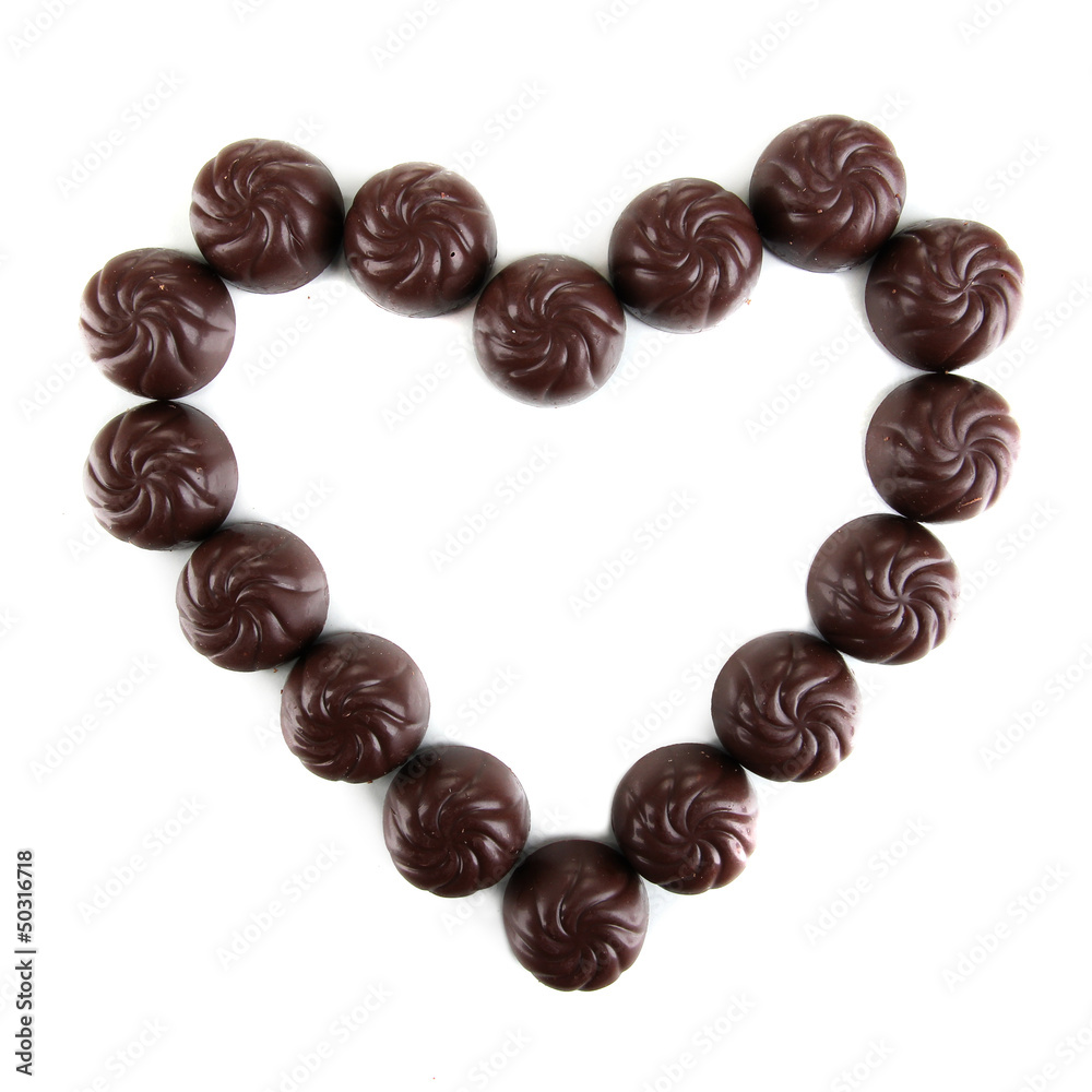 Chocolate candies isolated on white Chocolate candies isolated on white