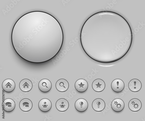 Blank white push button template