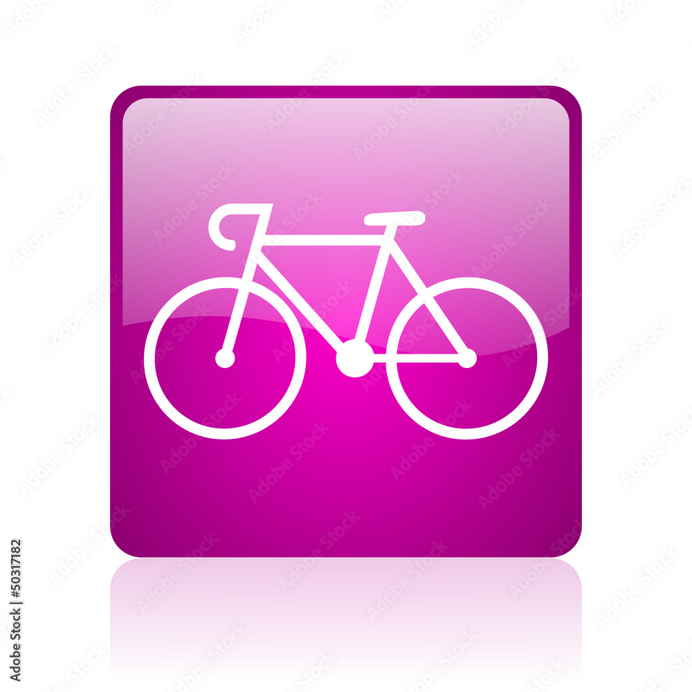 bicycle violet square web glossy icon bicycle violet square web glossy icon