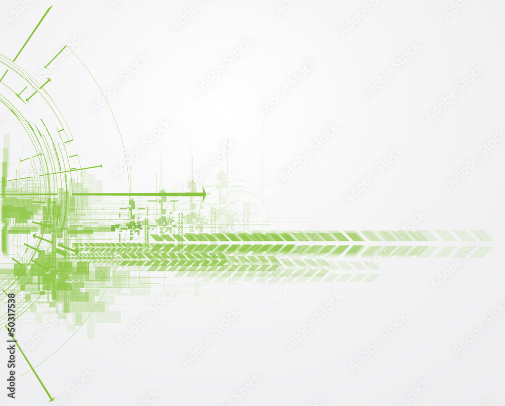 Obraz premium high tech eco green infinity computer technology concept backgro