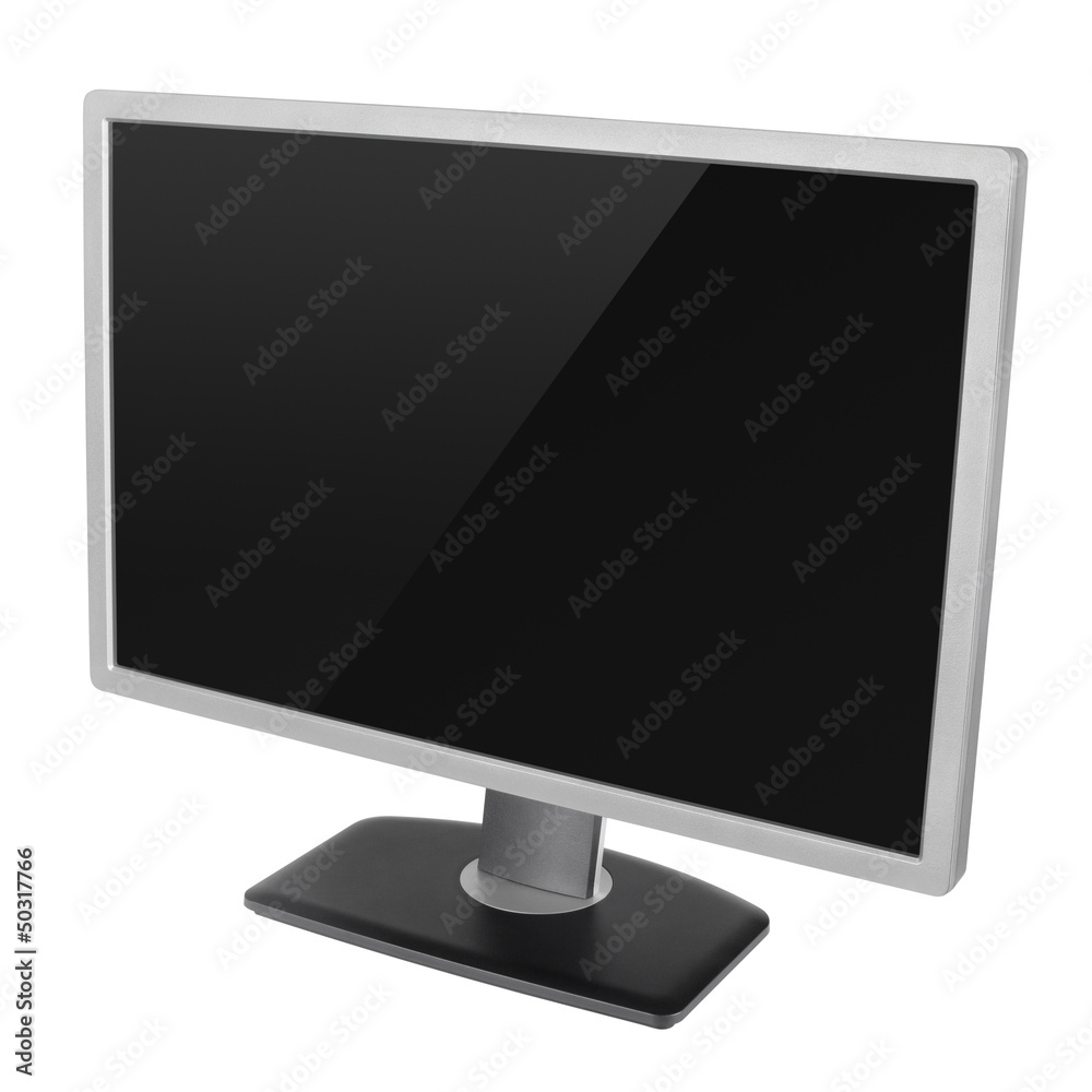 Modern computer display isolated on white with clipping path Modern computer display isolated on white with clipping path