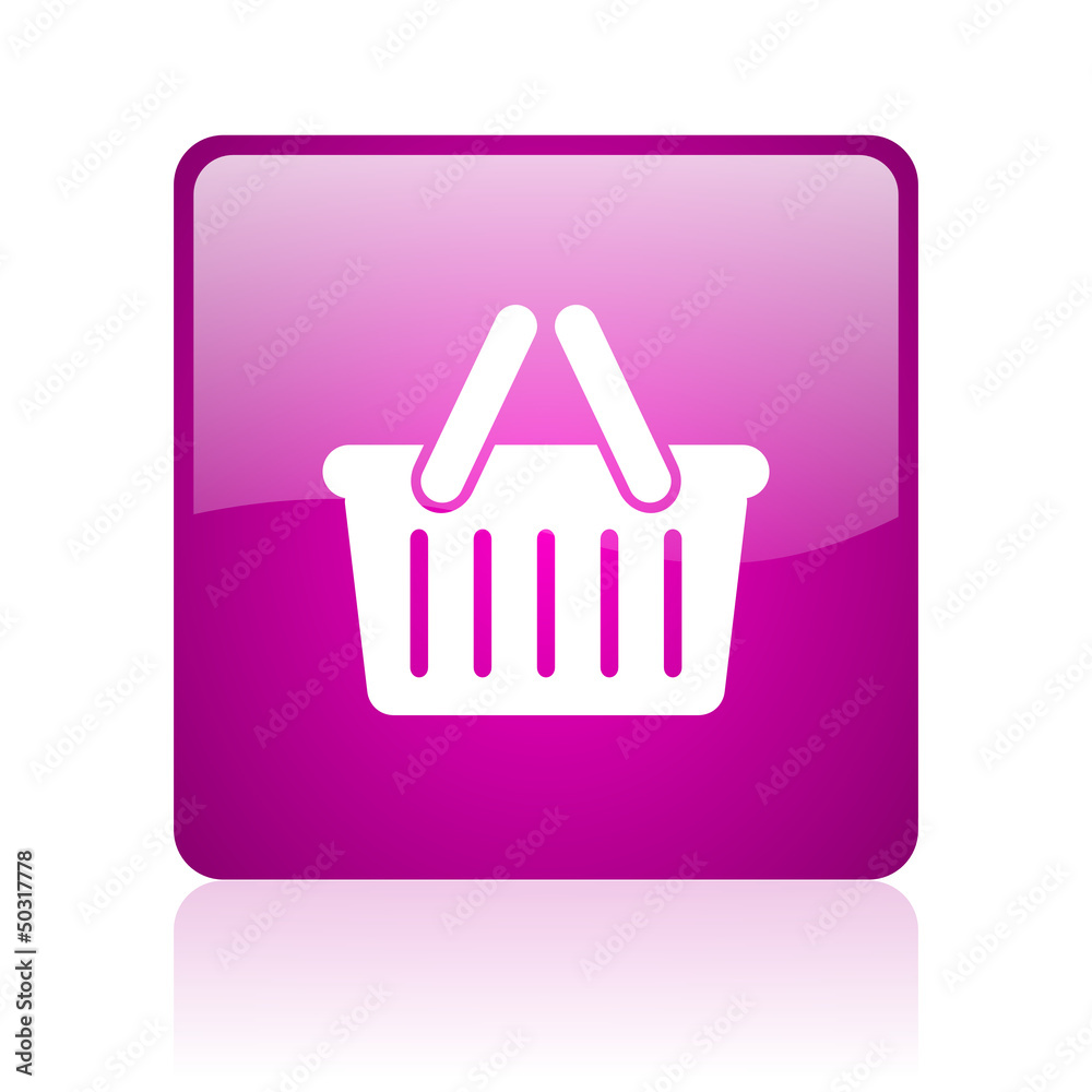 shopping cart violet square web glossy icon shopping cart violet square web glossy icon
