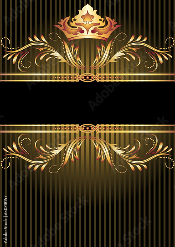 Luxurious golden ornament and crown