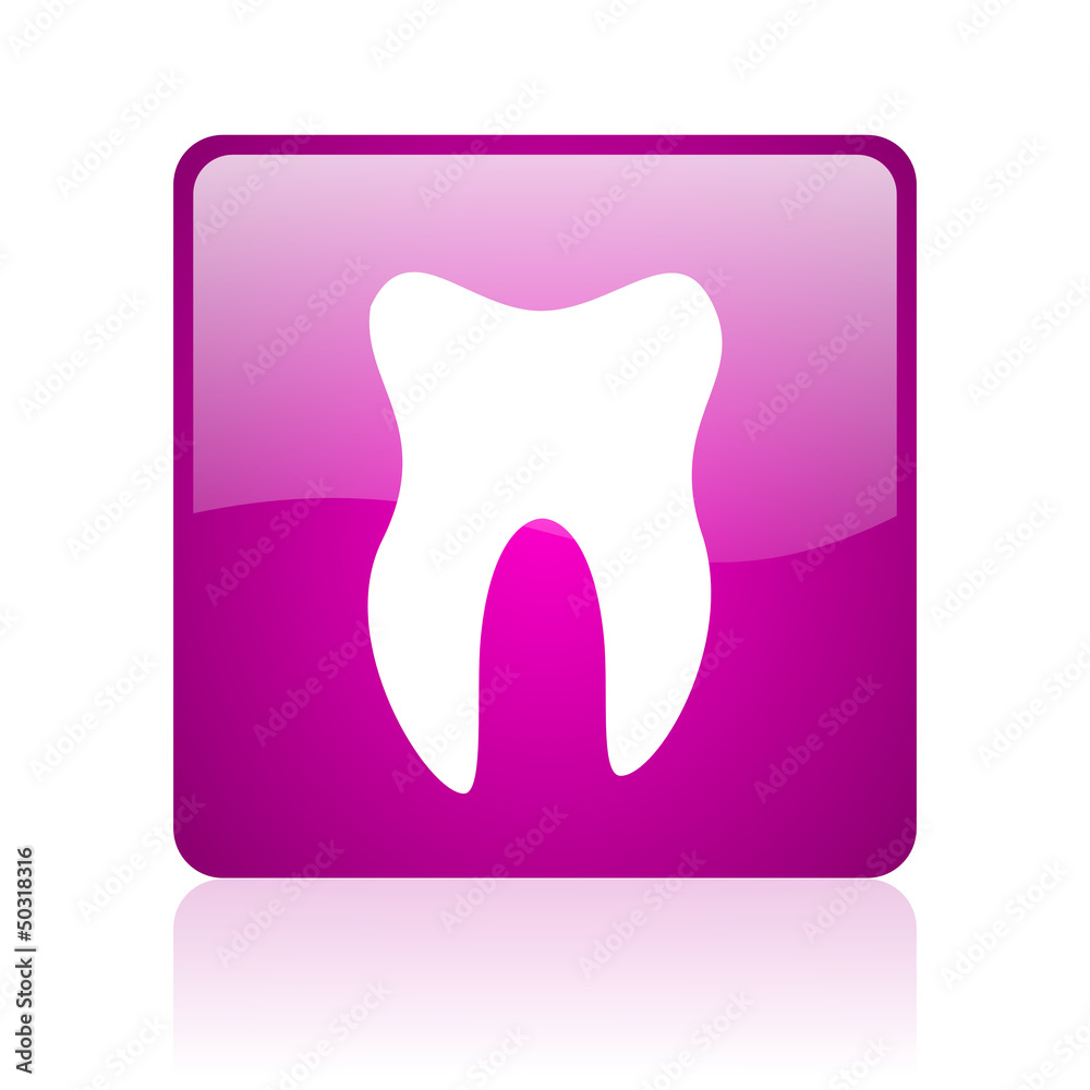 tooth violet square web glossy icon tooth violet square web glossy icon
