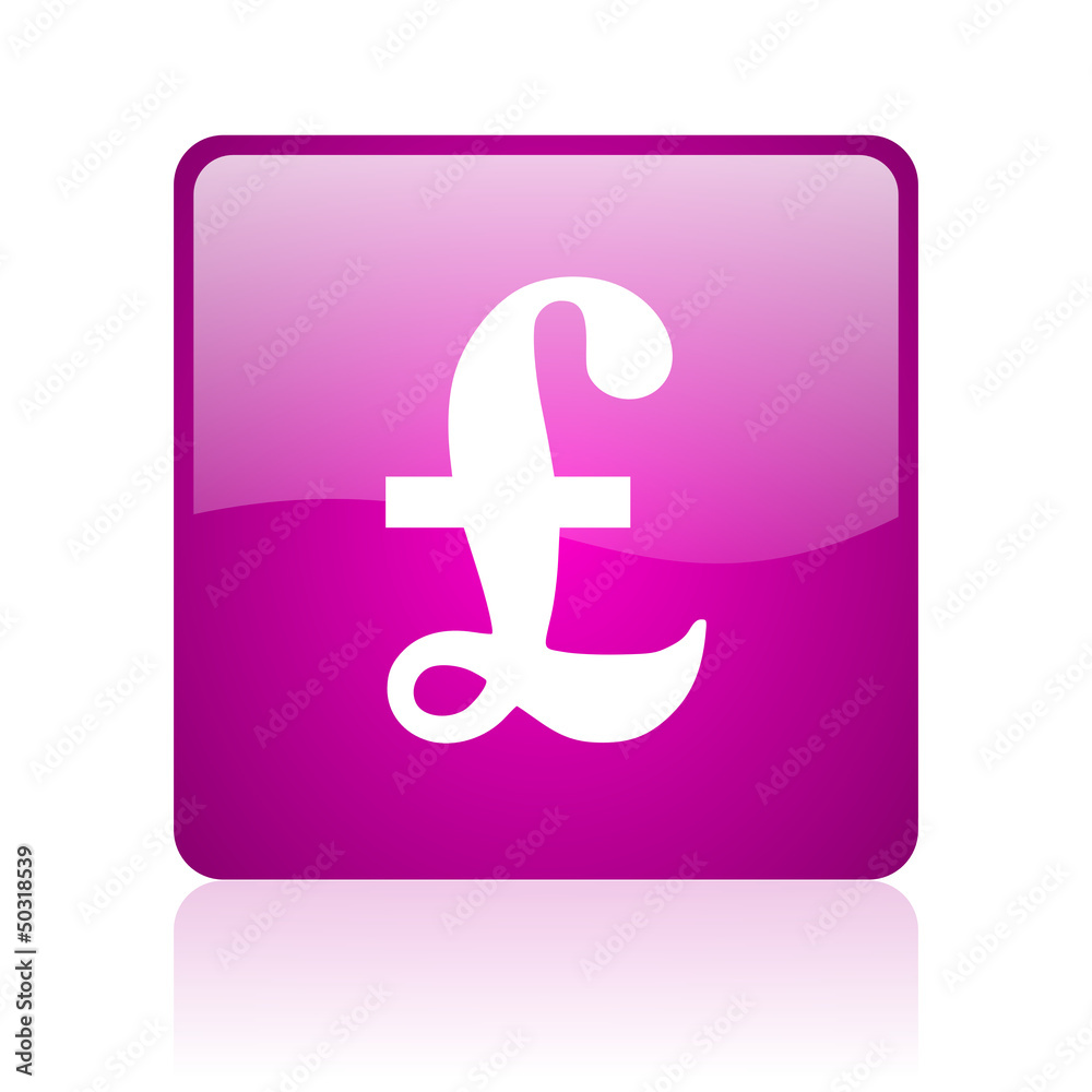 pound violet square web glossy icon pound violet square web glossy icon