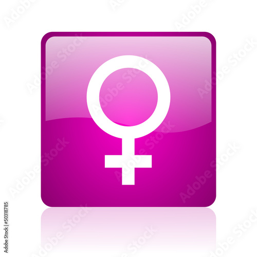 sex violet square web glossy icon
