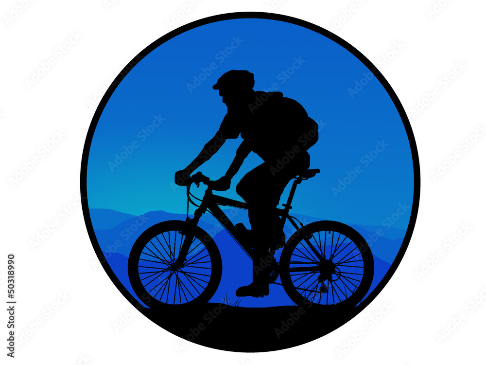 Naklejka premium mountain biker