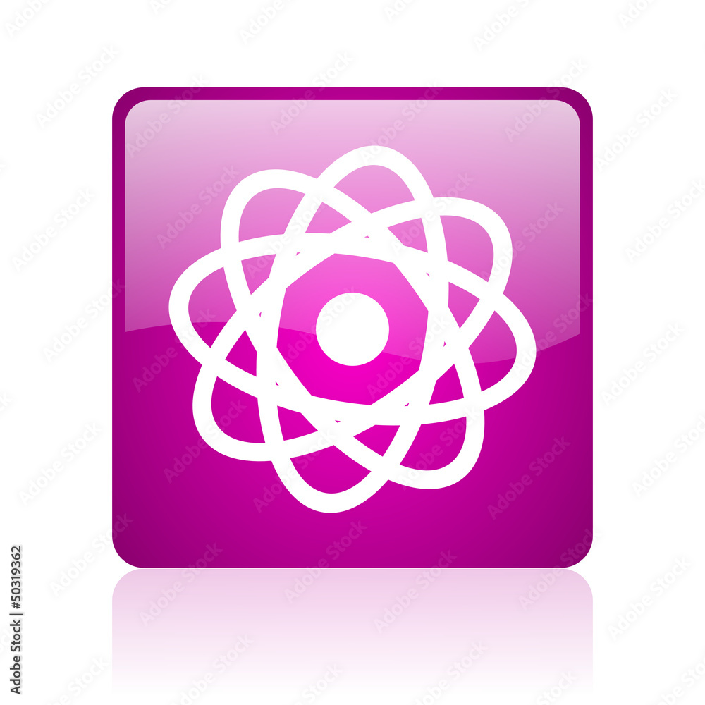 atom violet square web glossy icon atom violet square web glossy icon