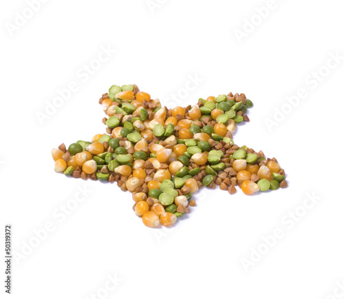 Peas, corn and buckwheat