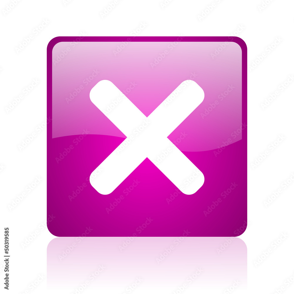 Obraz premium cancel violet square web glossy icon
