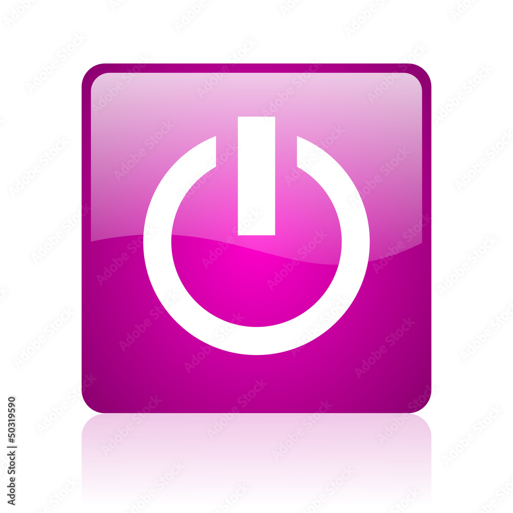 power violet square web glossy icon power violet square web glossy icon