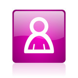 account violet square web glossy icon