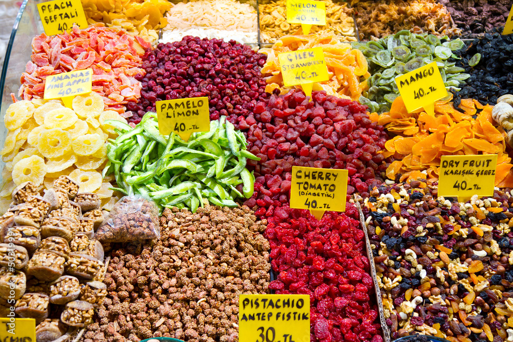 Fototapeta Suszone owoce z Spice Bazaar, Stambuł