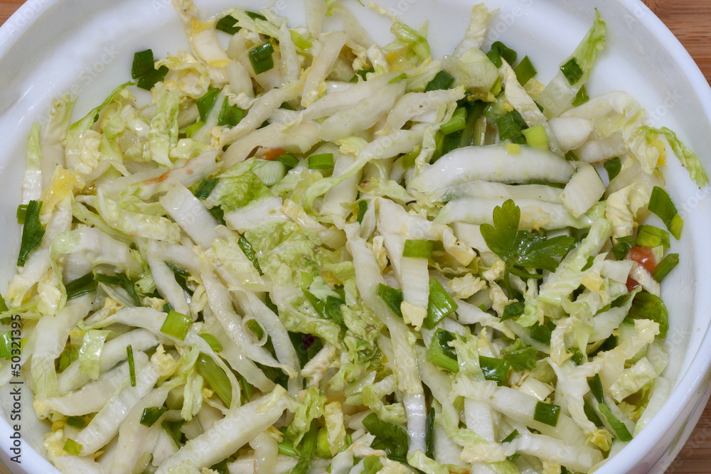 green vegetable salad with Chinese cabbage green vegetable salad with Chinese cabbage