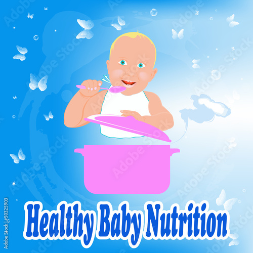 Healthy nutrition food for baby.Vector