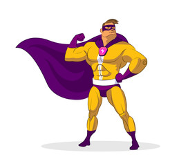 Stickers Superhelden Superheld met rode cape  © maxutov