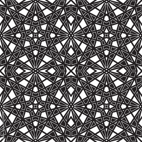 Black and white geometric seamless pattern photo