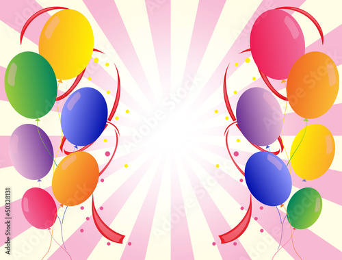 Party balloons in different colors