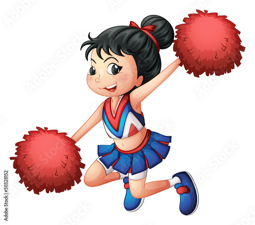 A cheerleader dancing
