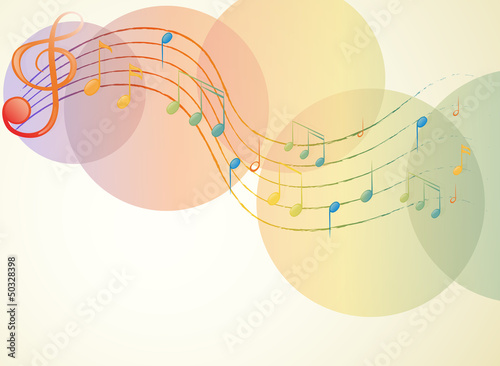The G-clef and the musical notes