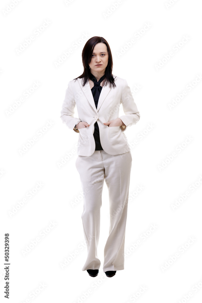 Businesswoman full body isolated over white background Businesswoman full body isolated over white background