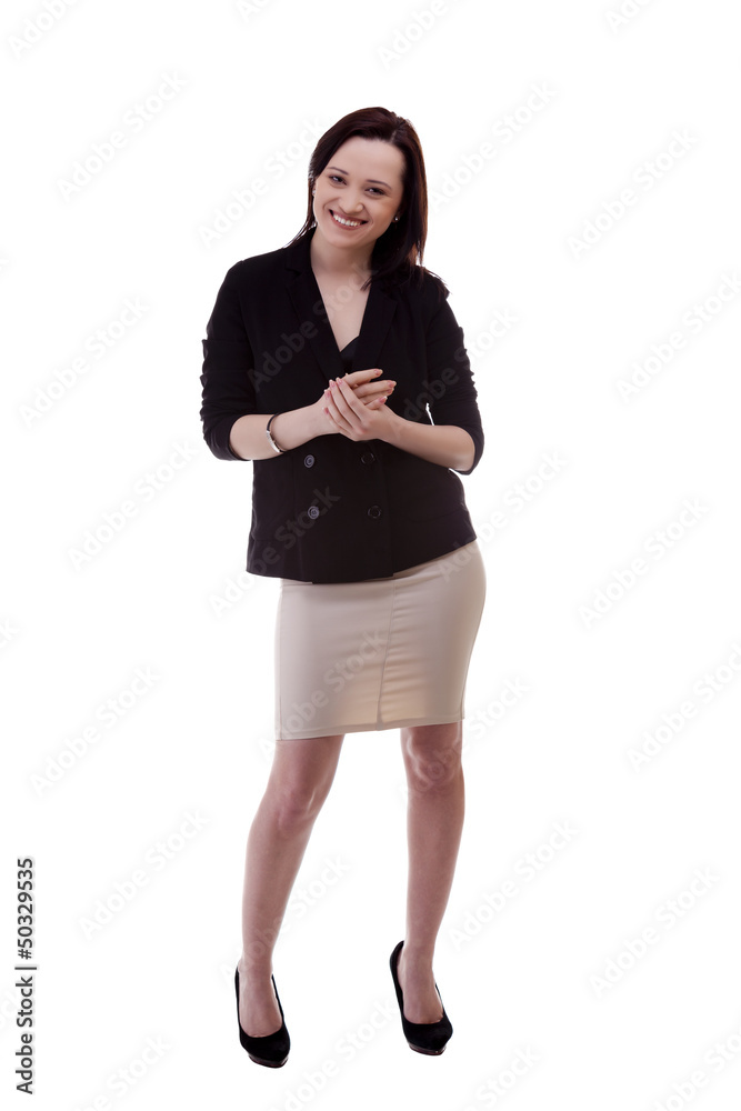 Smiling secreatary full body isolated over white background Smiling secreatary full body isolated over white background