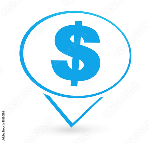 dollars sur signet bleu