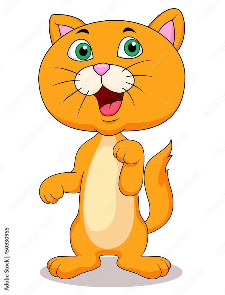 Cute cat cartoon standing Cute cat cartoon standing
