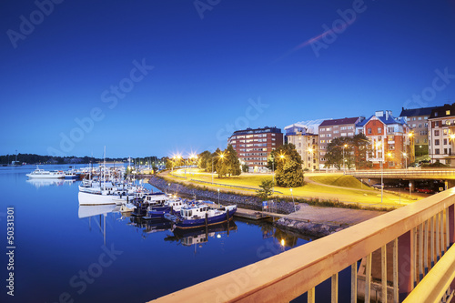 Billede på lærred Residential District and Small Harbour