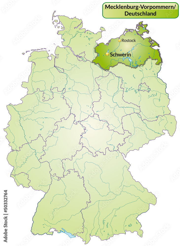 Landkarte von Deutschland und Mecklenburg-Vorpommern Landkarte von Deutschland und Mecklenburg-Vorpommern