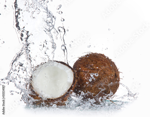 cracked coconut with splash...