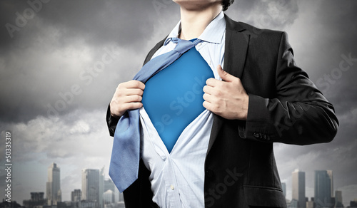 Young superhero businessman photo