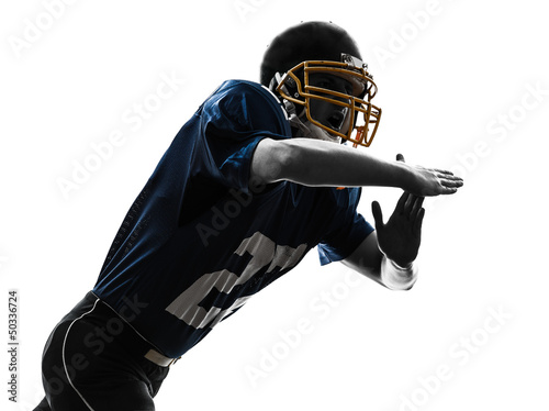 Quadro su tela american football player man time out gesture silhouette