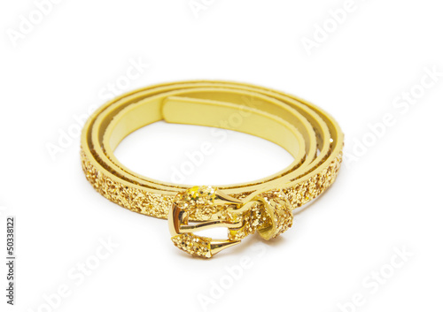 belt gold color isolated