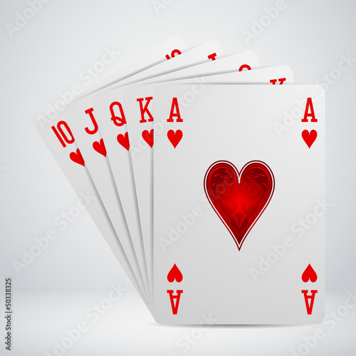 royal flush playing cards