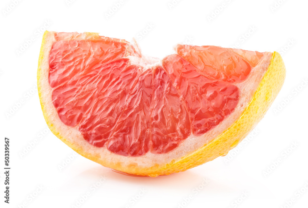 Slice of Grapefruit isolated on white background