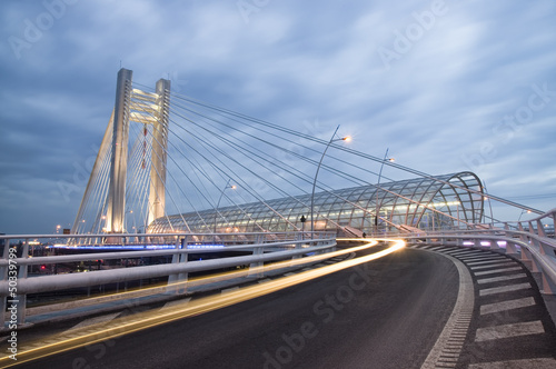 modern bridge at night photo