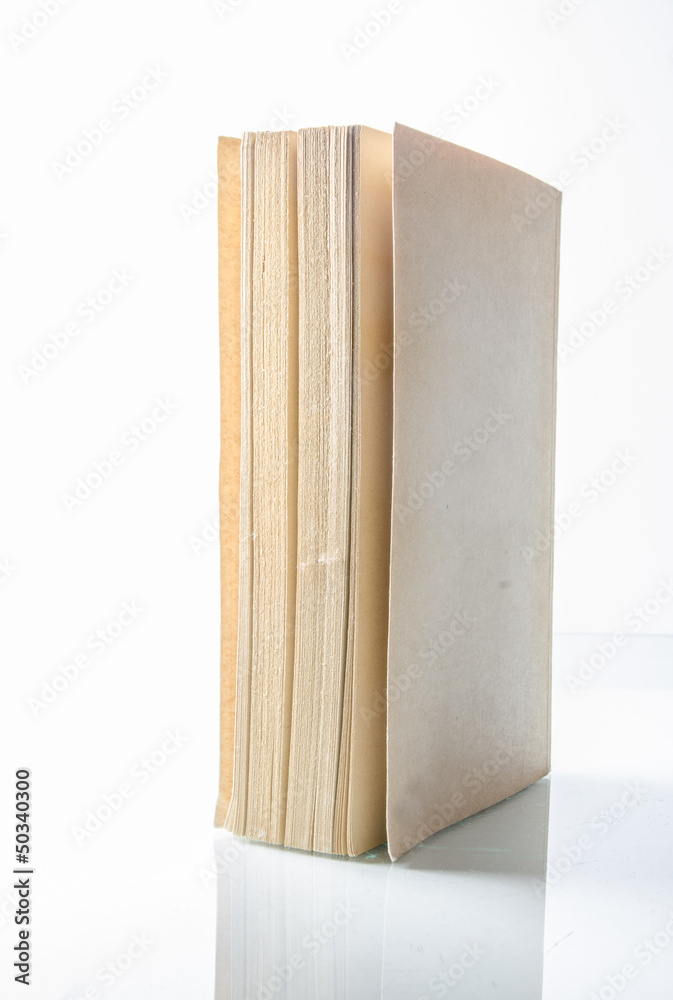 Open book isolated on white background