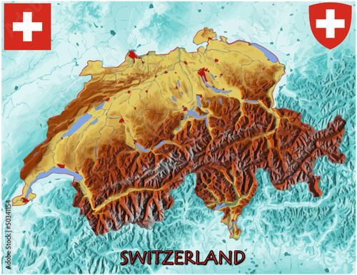 Switzerland Europe national emblem map symbol motto