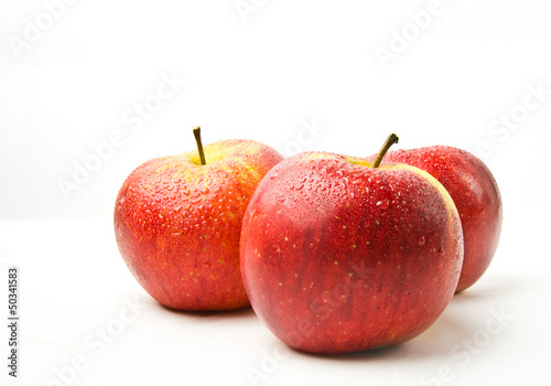 red apple isolated on the white