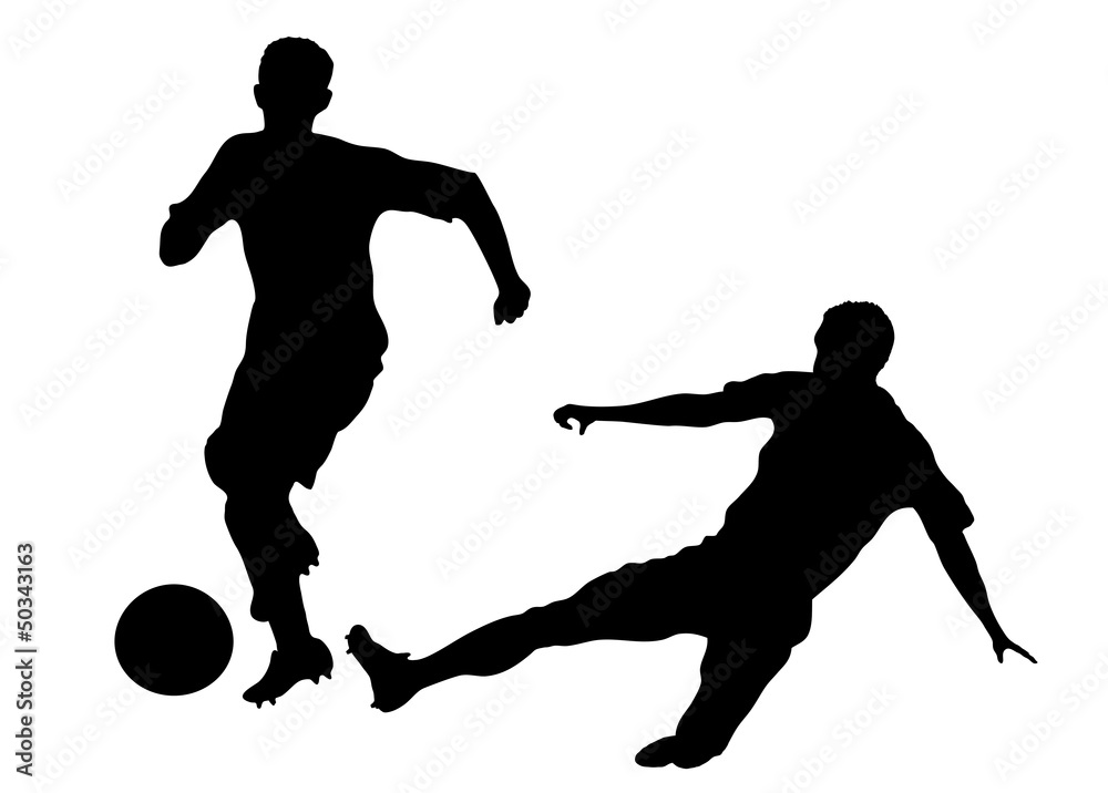 silhouettes of players in soccer