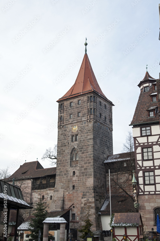 Gate tower (Tiergärtnertorturm or Tiergärtnertor) in Nuremberg