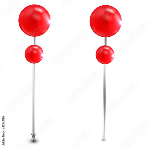 office needles are decorated by red balls